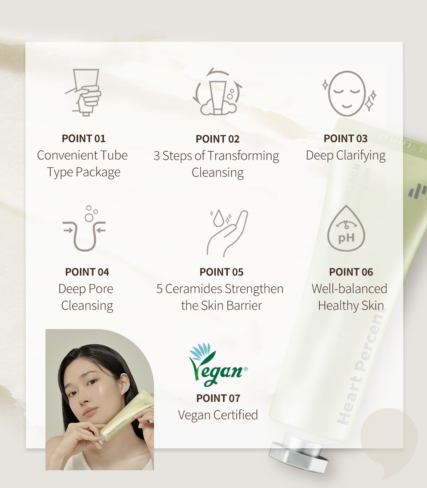 Heart Percent Commas On Life Clarifying Cleansing Balm, 80ml (2.7oz)