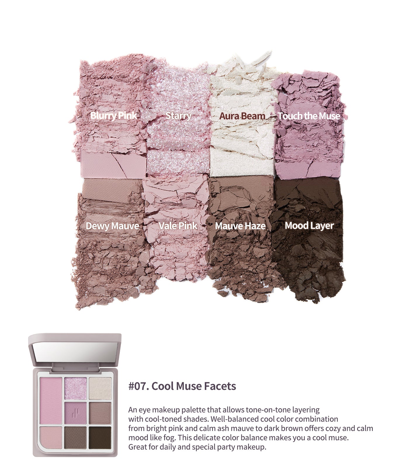 Heart Percent Dote On Mood Eye Palette, 07 Cool Muse Facets