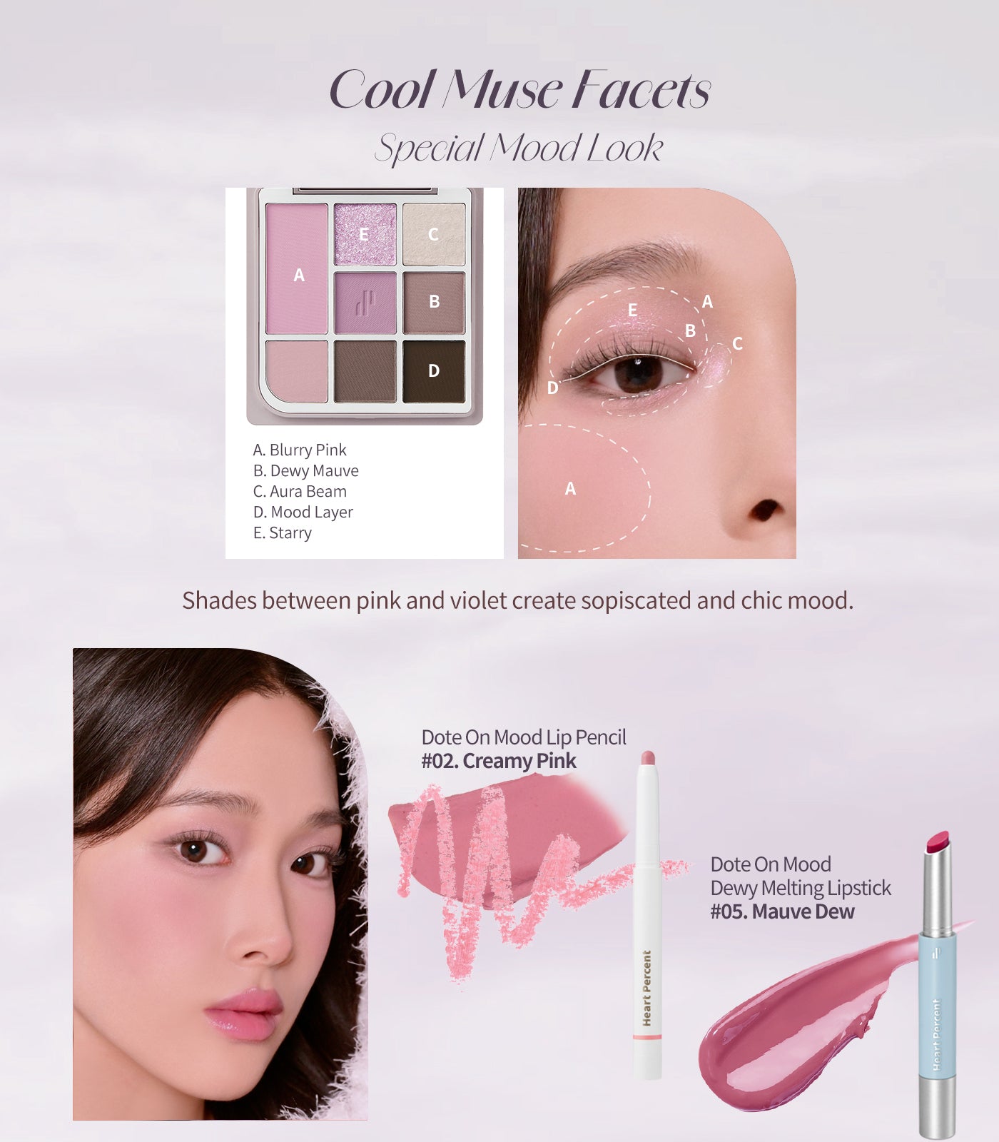 Heart Percent Dote On Mood Eye Palette, 07 Cool Muse Facets