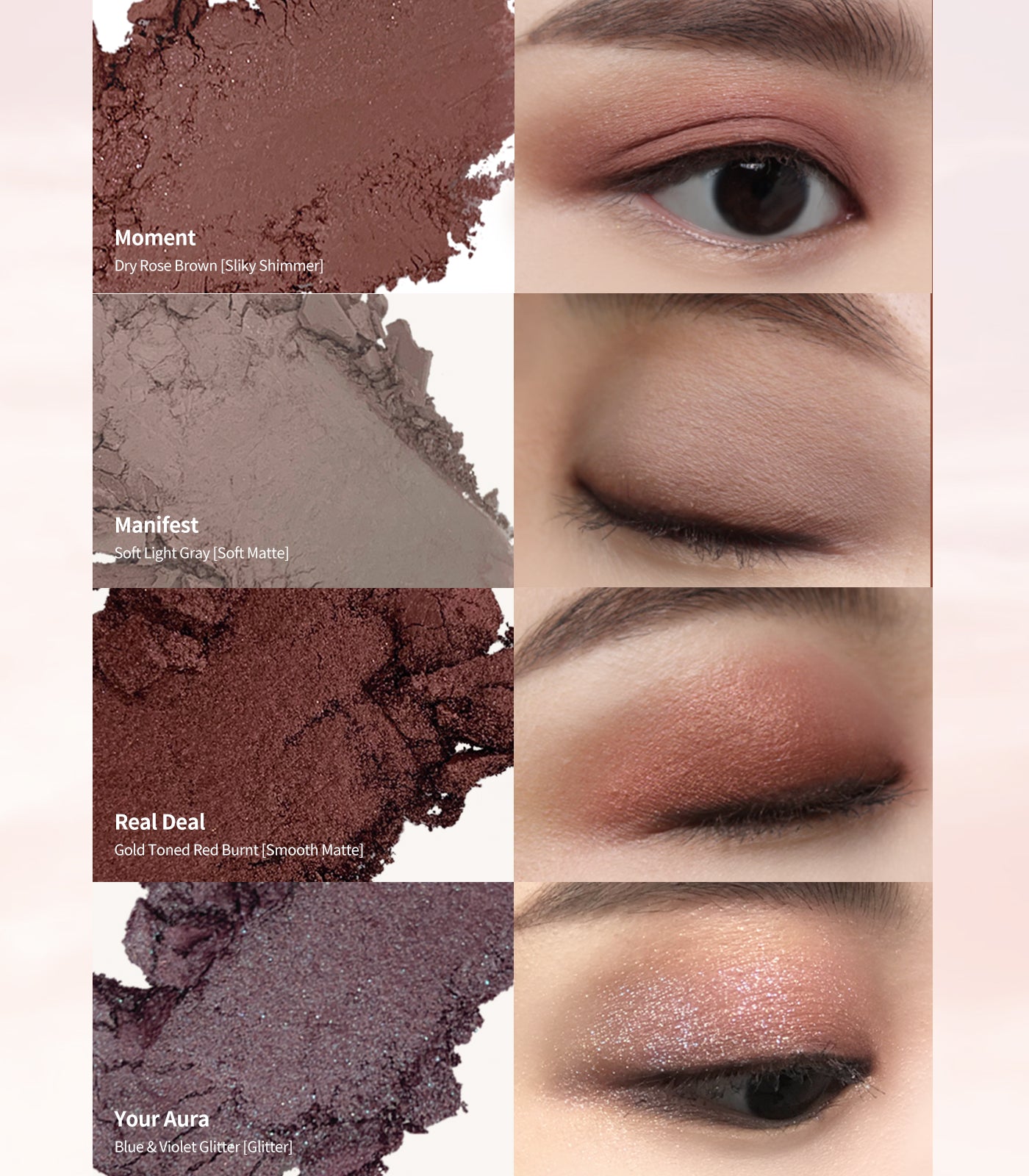 Heart Percent Dote On Mood Eye Palette, 01 Rose Facets