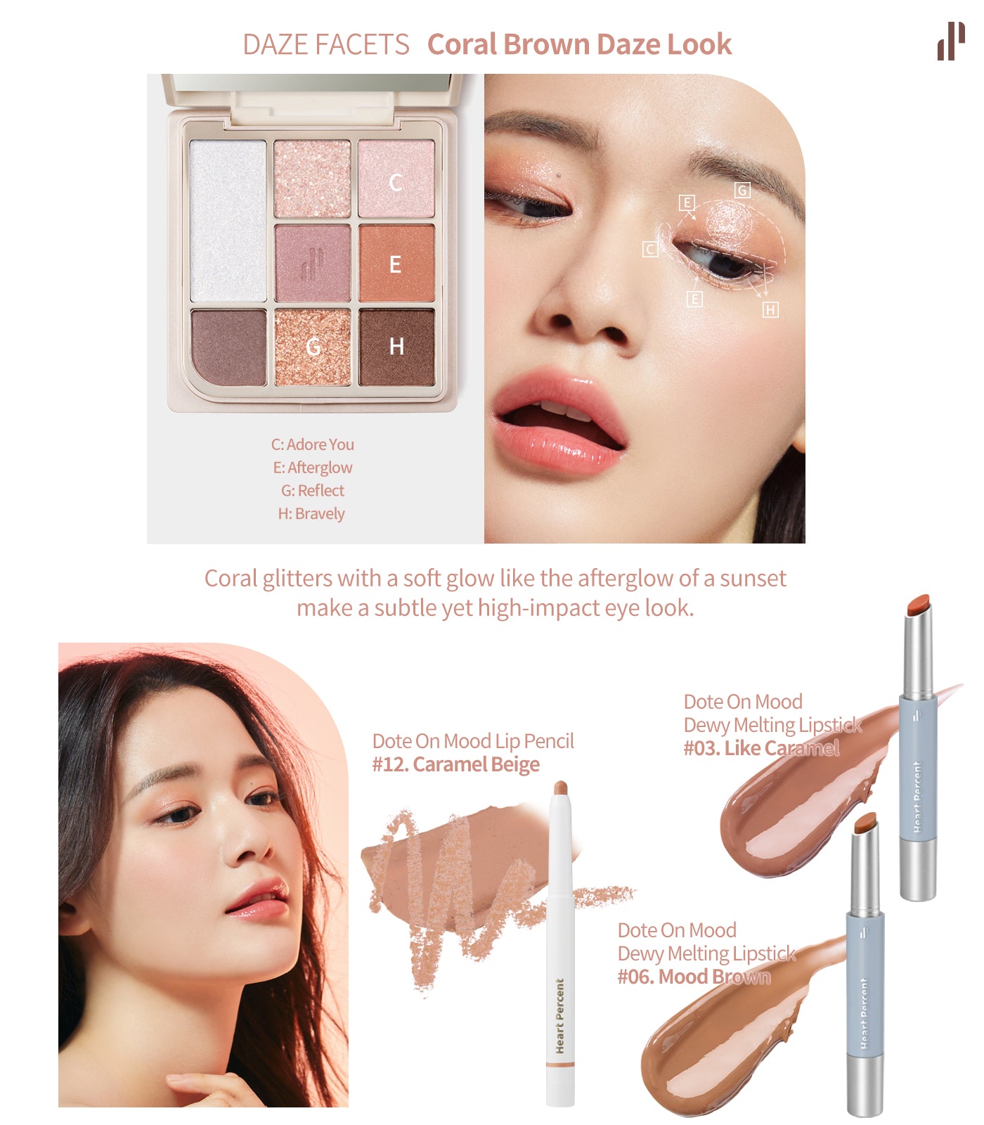 Heart Percent Dote On Mood Eye Palette, 05 Daze Facets