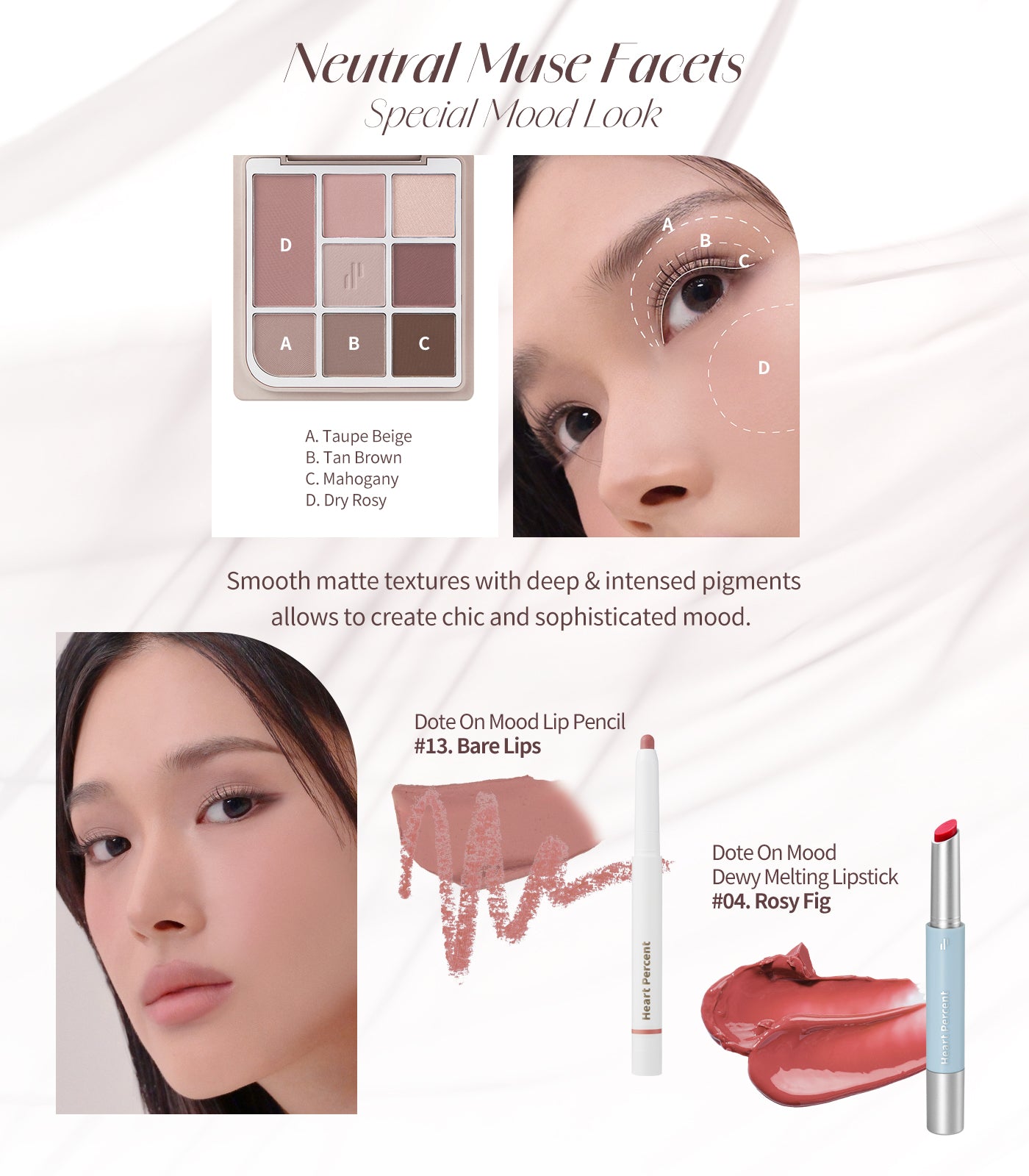 Heart Percent Dote On Mood Eye Palette, 08 Neutral Muse Facets