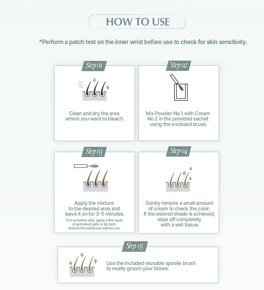 Heart Percent Brow Color Changer Eyebrow Bleach Kit (Single Use)