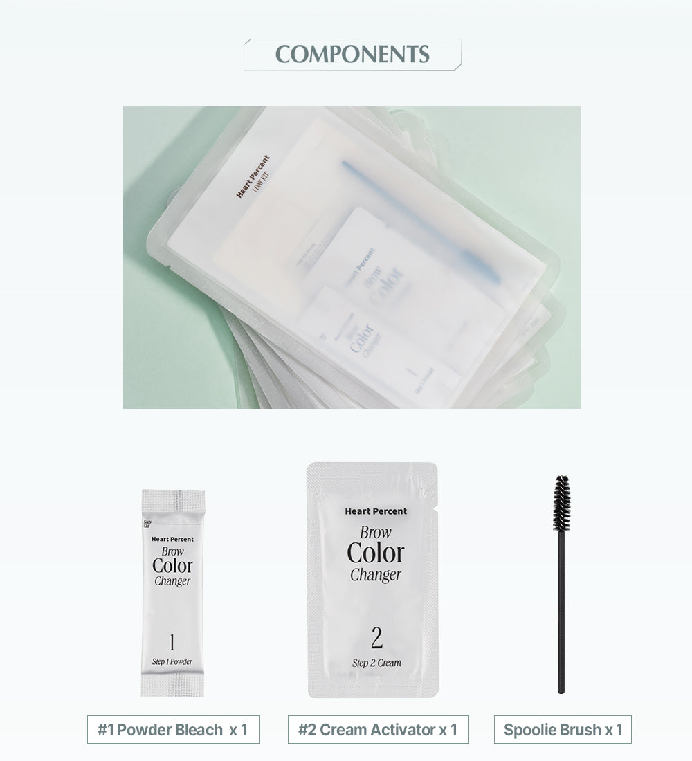 Heart Percent Brow Color Changer Eyebrow Bleach Kit (Single Use)