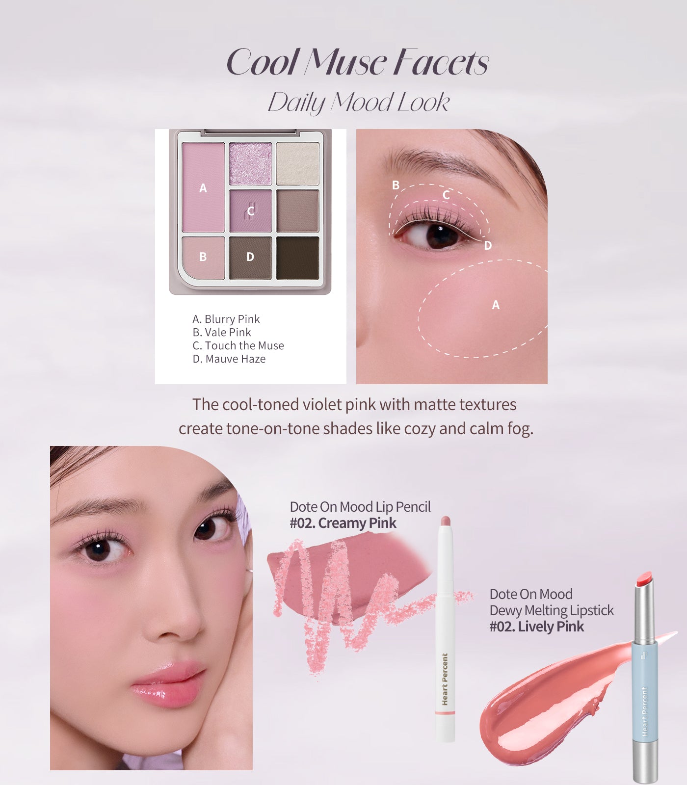 Heart Percent Dote On Mood Eye Palette, 07 Cool Muse Facets